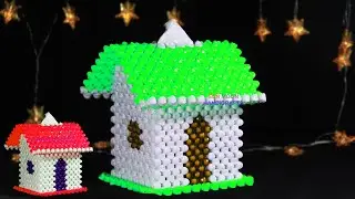 পুতির ঘর টিস্যু বক্স/How to make beaded house tissue box (part-1)/beaded weardrobe/beaded home