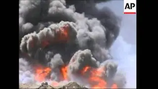 Oil pipeline burns after attack in northern Iraq