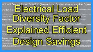 Electrical Load Diversity Factor Explained Efficient Design Savings