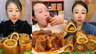 MUKBANG beef bone marrow ASMR  - The best of delicious Lien Huong food #1823