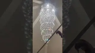 How to clean high ceiling Chandelier Crystal lights?! #house #chandelier #cleaning #crystals