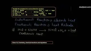 Identify the endothermic and exothermic reaction.