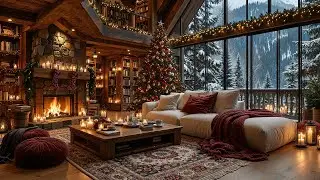 Silent Christmas Eve Jazz ❄️ Snowy Winter Beautiful CaBin Ambience For Chill, Relax, Sleep