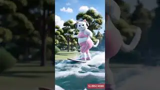 A Cute Cat Surfing #cutecat #funny  #adoreble