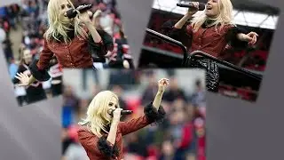Pixie Lott took to the stage to perform at London's Wembley Stadium on Saturday