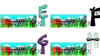 my sprunki oc E F G H alphabet lore quadparison