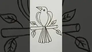 Birds Drawing Tutorial #shorts #birddrawing #art #viralart #viralhacks