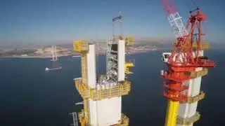 Amazing construction of mega bridge in deep ocean using powerful equipment.