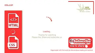 Html and CSS । Page loader । Animation