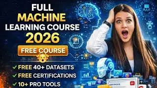 FREE 🔥 Full Machine Learning Course 2026 😱 | 40+ Datasets, Certificates, 🔥 Real Projects | Part-1