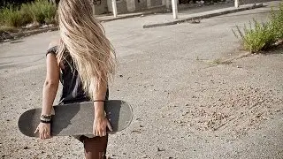 Skate girl, flare LED wheels skateboard setup