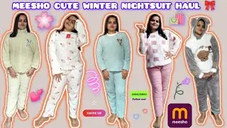MEESHO CUTE WINTER NIGHTSUIT HAUL 💕🛍️ || MEESHO WINTER KOREAN NIGHTSUIT HAUL 🥶 ||