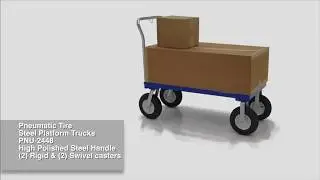 Vestil PNU-2448 Pneumatic Tire Steel Platform Truck (High Polished Syeel Handle)