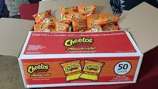 Eating 50 Mini Bags Of Flamin' Hot Cheetos Challenge