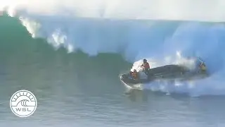 Safety Boat Gets Caught Inside Supertubes at Jeffreys Bay