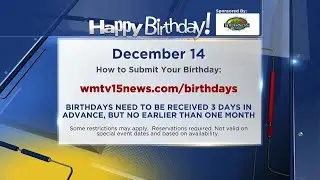 Birthdays for Saturday, December 14