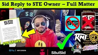 S8UL STE Controversy Again - Sid Reply & Requests🇮🇳| STE Owner Poke Sid In Insta Story