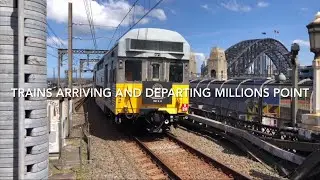 Trains arriving and departing Milsons Point (featuring s set s28)