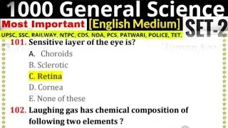 1000 general science mcq ll part 2 l important general science for all competitive exam #gs #science