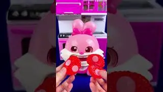 Cute Pink Rabbit Eating Orange Fruits Set Toys, Satisfying With Unboxing Miniature | ASMR Videos