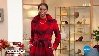 G by Giuliana Black Label Plaid Trench Coat