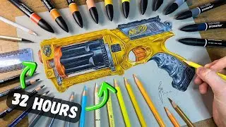 I Made the World's 1st Realistic Nerf Gun Drawing - Full timelapse