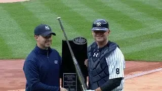HOU@NYY: McCann receives his Silver Slugger award