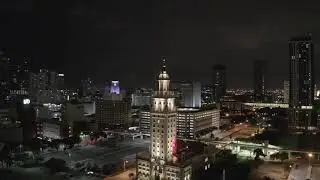 MIAMI DOWNTOWN - TRAVEL THROUGH THE NIGHT - 4K