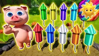 Colorful Fireworks | Learn Numbers and Counting with Fun Nursery Rhymes and Music for Kids