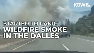Videos show near-zero visibility on I-84 due to thick wildfire smoke