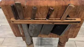 1920s End Grain Mechanical Dovetail Butcher Block