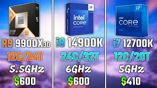 RYZEN 9 9900X3D vs INTEL i9-14900K vs INTEL i7-12700K | Test in 6 Games