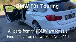 BMW F31 Touring 320D N47N 2012 model 2.0L 184HK Transmission: Automatic Color: ALPINWEISS 3 (300)