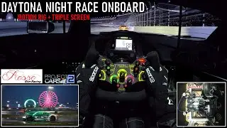 Project CARS - Daytona Night Race [Triple Screen Motion Rig Onboard] Audi R8 GT3 [Rosso Sim Racing]