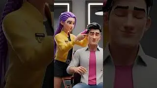 POV💇&zwj;♀️✂️💵Rumi and Jinsu are competing in a haircut challenge.