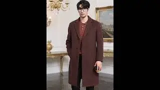 Stylish Men Cashmere Blend Overcoat Quiet Luxury Essential Coat With Detachable Down Vest Design 