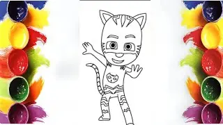 Coloring Connor Catboy | PJ Masks Coloring Page | Marker Art | MINI ARTIST WORLD