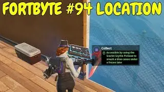 FORTBYTE #94 Location - ACCESSIBLE BY USING THE SCARLET SCYTHE PICKAXE BLUE CANOE FROZEN - Fortnite