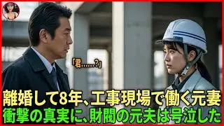 離婚して8年――工事現場で重労働をしていた元妻。衝撃の真実に、財閥の元夫は号泣した…#動エピソード#老後の物語 #家族の物語