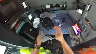 Truck Driver morning routine. Cleaning truck, Hot shower and  late Lunch Ep.14