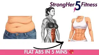 5-Minute Flat Abs 💖 Lay-Down Ab Workout for Women | No Equipment, No Standing