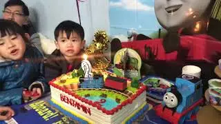 Thomas train theme and Happy birthday song.