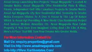 @9873080235 Megapolis City Plots & Villa Ansal API Group Noida & Greater Noida & Delhi & Gurgaon