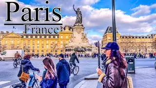 Paris Walking Tour Place de la R&eacute;publique Paris 4k |60fps HDR video resolution
