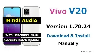 Vivo V20 | How to manually download and install Update Version 1.70.24 | Hindi Audio