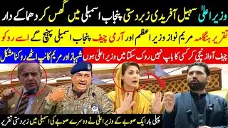 وزیر اعلی سهیل آفریدی زبردستی پنجاب اسمبلی میں گھس کر دھماکے دارتقریر ہنگامہ مریم نواز وزیر اعظم 