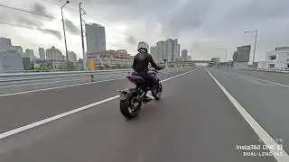 Girl on a triumph trident 660