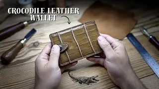 Making a Money Clip from Crocodile Leather by #leatherdesigns
