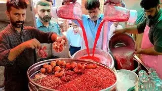 BEST Way to Open Pomegranate | How to Make Pomegranate Fruit Juice | Street Bloody Red Anar Sarbath.