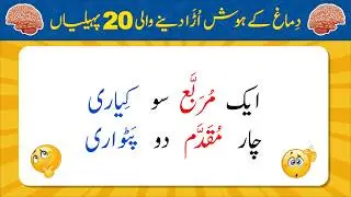Dimag Kay Hosh Uda Dene Wali 20 Paheliyan | Urdu Paheliyan Jawab Ke Sath | Bujho to Jano